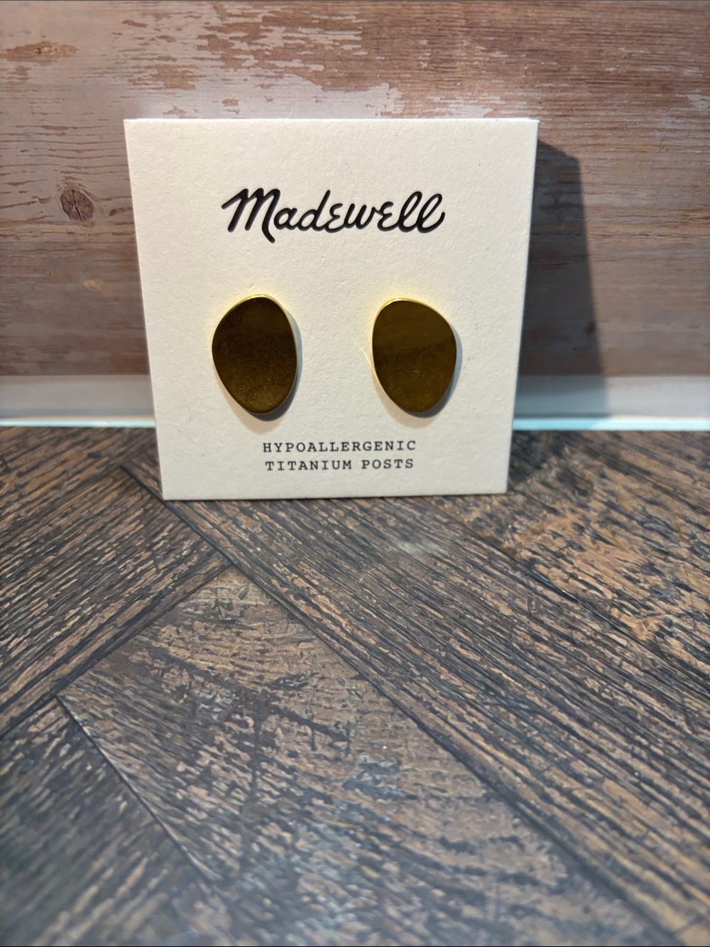 Madewell Polished Gold Teardrop Stud Earrings